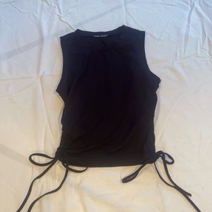 simple black tie tank - JM